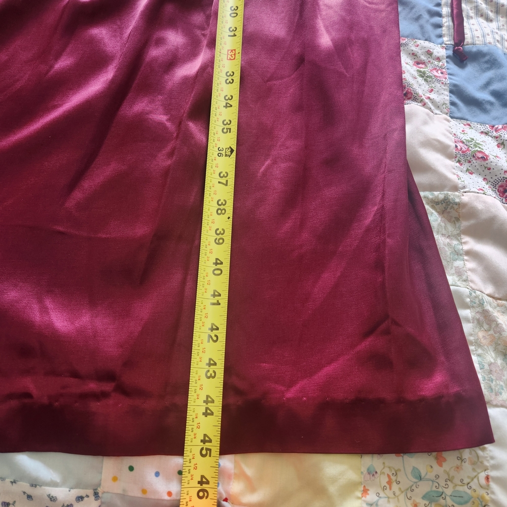 Vintage 90s Velvet Satin Maxi Dress 8P  Red Burgundy Whimsigoth Gothic Witchy - Picture 12 of 16